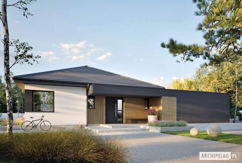 Projekt domu Daniel X G2 (wersja C) ENERGO PLUS - wizualizacja frontowa