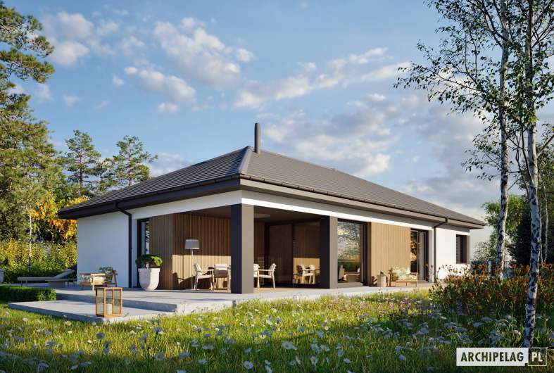 Projekt domu Daniel X G2 (wersja C) ENERGO PLUS - wizualizacja ogrodowa