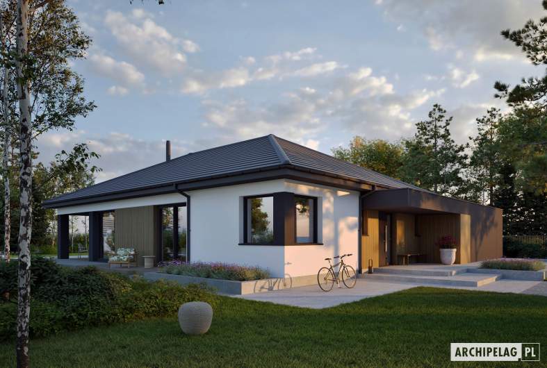 Projekt domu Daniel X G2 (wersja C) ENERGO PLUS - wizualizacja frontowa