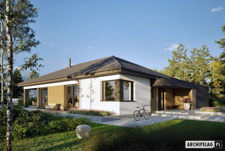 Projekt domu Daniel X G2 (wersja C) ENERGO PLUS - wizualizacja frontowa