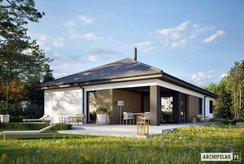 Projekt domu Daniel X G2 (wersja C) ENERGO PLUS - wizualizacja ogrodowa