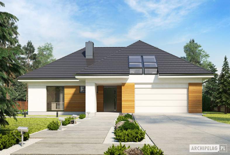 Projekt domu Olaf G2 ENERGO PLUS - wizualizacja frontowa