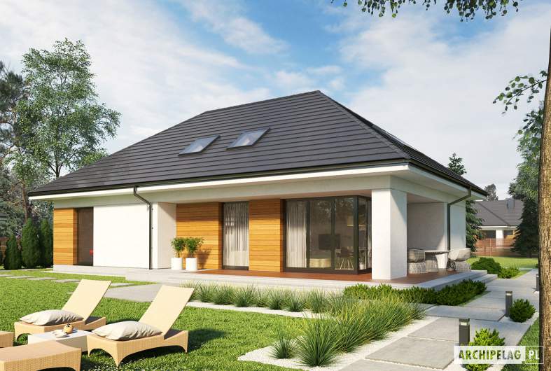 Projekt domu Olaf G2 ENERGO PLUS - wizualizacja ogrodowa