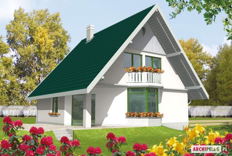 Projekt domu Hania - wizualizacja ogrodowa