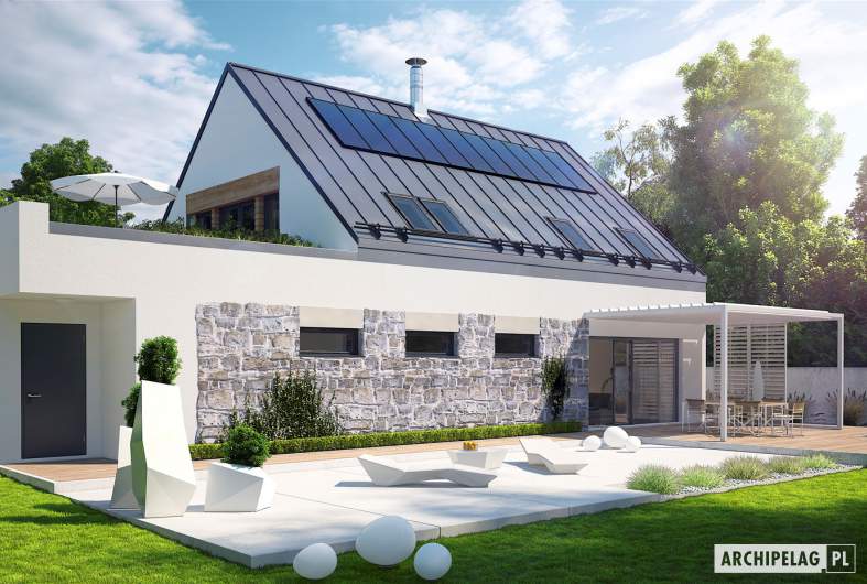 Projekt domu Sam II G2 ENERGO PLUS - wizualizacja ogrodowa