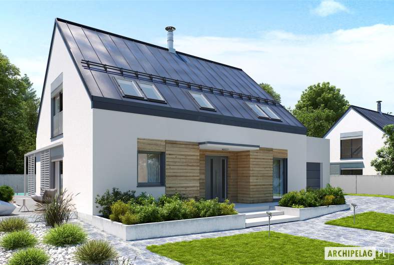 Projekt domu Sam II G2 ENERGO PLUS - wizualizacja frontowa