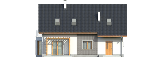 Ben G1 - Projekty domów ARCHIPELAG - Ben G1 - elewacja tylna