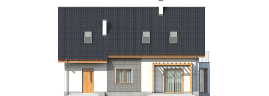 Ben G1 - Projekty domów ARCHIPELAG - Ben G1 - elewacja tylna