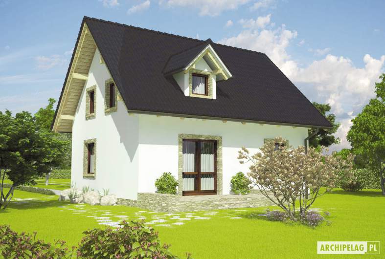 Projekt domu Ewelinka - wizualizacja ogrodowa