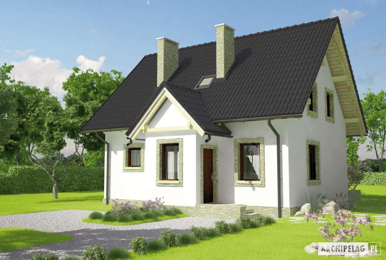 Projekt domu Ewelinka - wizualizacja frontowa