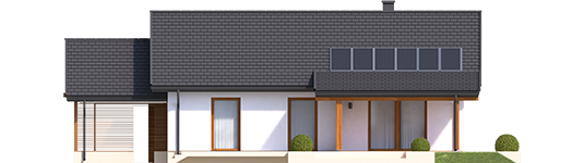 Kornel VI ENERGO - Projekt domu Kornel VI (z wiatą) ENERGO - elewacja tylna