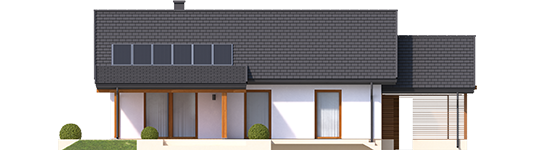 Kornel VI ENERGO - Projekt domu Kornel VI (z wiatą) ENERGO - elewacja tylna