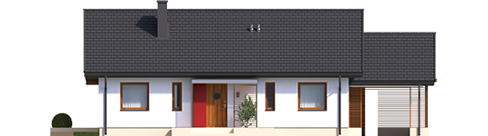 Kornel VI ENERGO - Projekt domu Kornel VI (z wiatą) ENERGO - elewacja frontowa