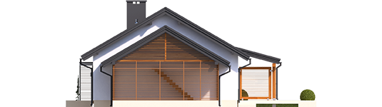 Kornel VI ENERGO - Projekt domu Kornel VI (z wiatą) ENERGO - elewacja prawa