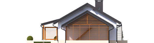 Kornel VI ENERGO - Projekt domu Kornel VI (z wiatą) ENERGO - elewacja prawa