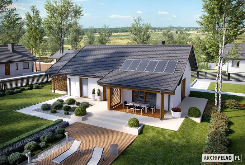 Projekt domu Kornel VI (z wiatą) ENERGO - widok z góry