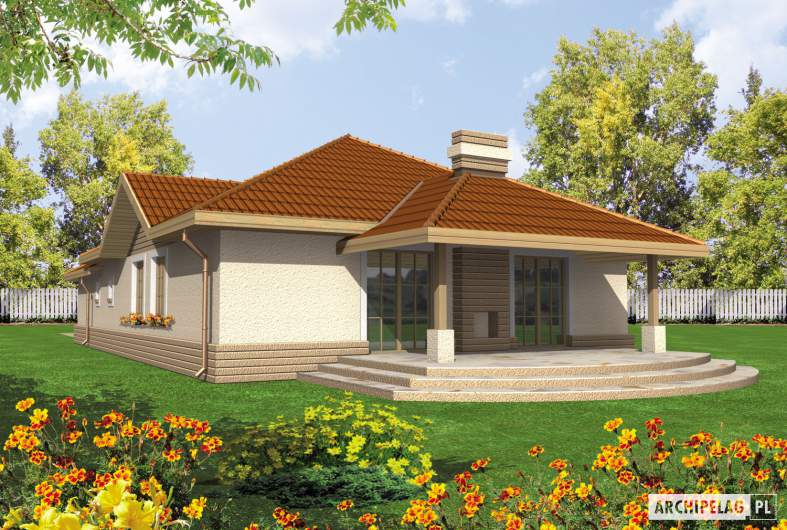 Projekt domu Lidka G1 - wizualizacja ogrodowa