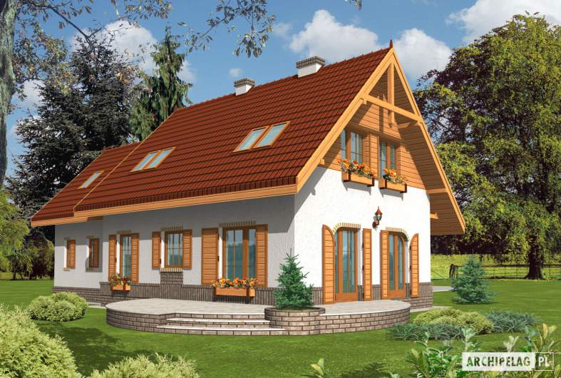 Projekt domu Iskierka G2 - wizualizacja ogrodowa