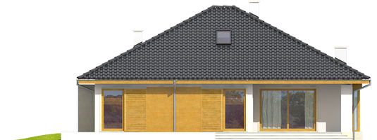Flori III - Projekt domu Flori III (30 stopni) - elewacja tylna