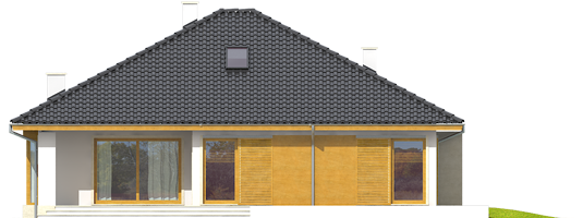 Flori III - Projekt domu Flori III (30 stopni) - elewacja tylna