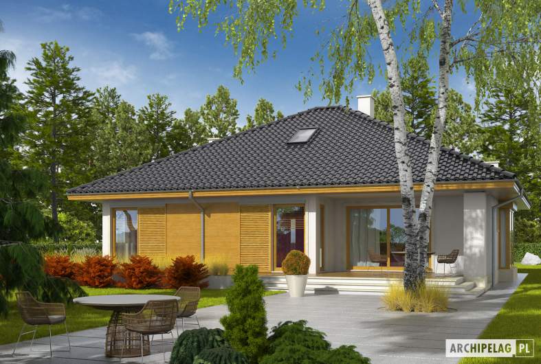 Projekt domu Flori III (30 stopni) - wizualizacja ogrodowa