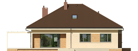 Flow III - Projekt domu Flo III - elewacja tylna