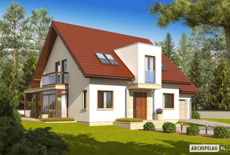 Projekt domu Edi II G1 - wizualizacja frontowa