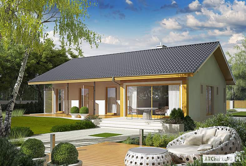 Projekt domu Eryk ENERGO PLUS - wizualizacja ogrodowa