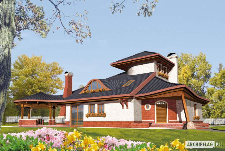 Projekt domu Kazimierz - wizualizacja frontowa