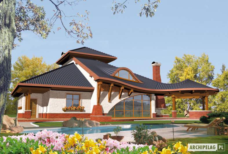 Projekt domu Kazimierz - wizualizacja ogrodowa