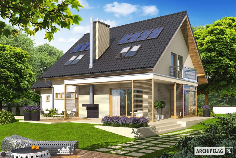 Projekt domu Edi G1 - wizualizacja ogrodowa