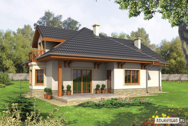 Projekt domu Romeo G1 - wizualizacja ogrodowa