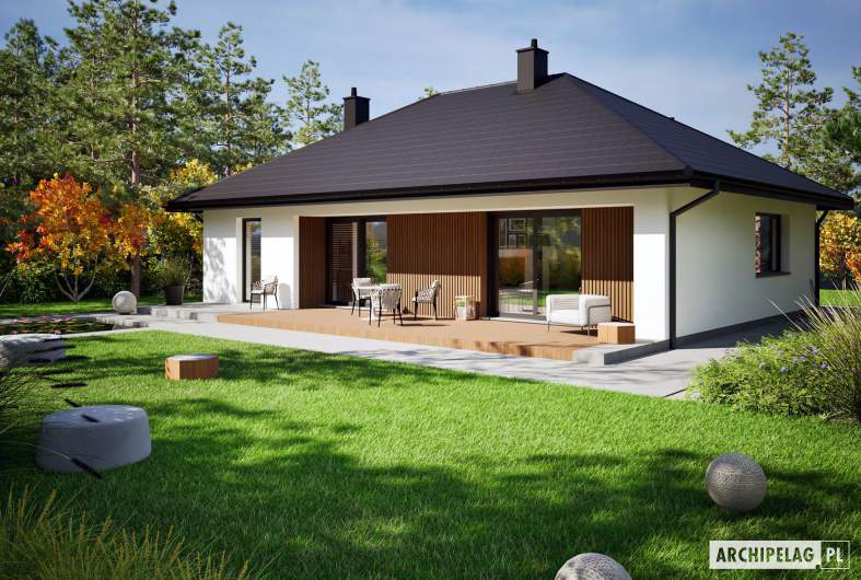 Projekt domu Mini 25 (wersja A) - wizualizacja ogrodowa