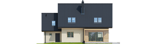 Projekt domu E5 G1 ECONOMIC (wersja D) - elewacja tylna