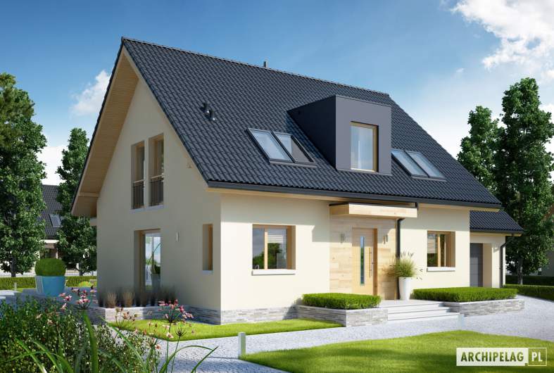 Projekt domu E5 G1 ECONOMIC (wersja D) - wizualizacja frontowa