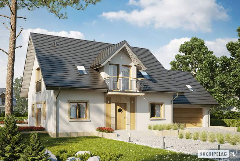 Projekt domu Amaranta II G2 ENERGO - wizualizacja frontowa