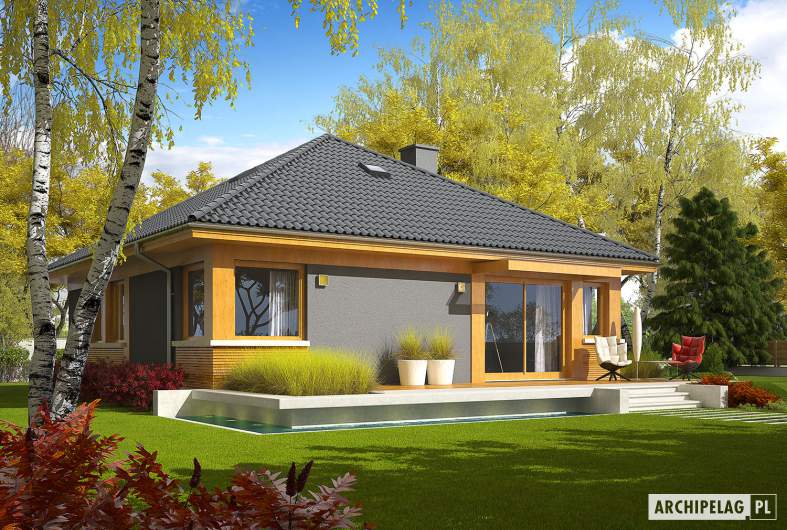 Projekt domu Anabela ENERGO PLUS - wizualizacja ogrodowa
