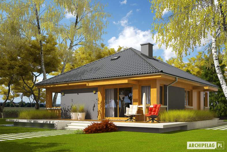 Projekt domu Anabela ENERGO PLUS - wizualizacja ogrodowa