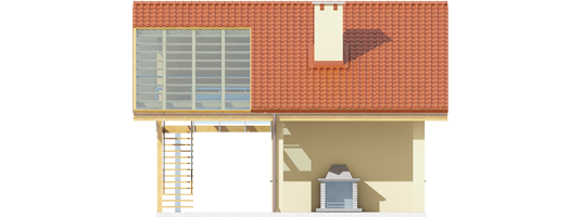 AA G35 - Projekt Budynek gospodarczy G35 - elewacja tylna