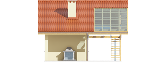 AA G35 - Projekt Budynek gospodarczy G35 - elewacja tylna