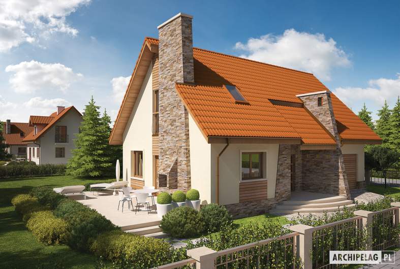 Projekt domu Basia II G1 - wizualizacja frontowa