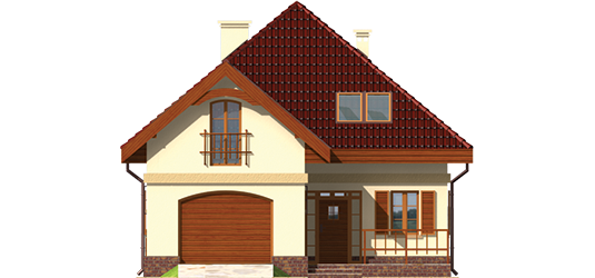 Rosalia G1  - Projekt domu Rozala G1 - elewacja frontowa