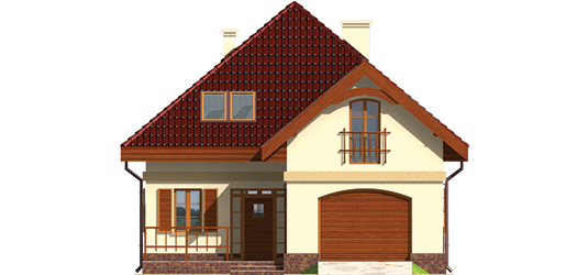 Rosalia G1  - Projekt domu Rozala G1 - elewacja frontowa