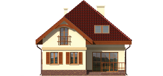 Rosalia G1  - Projekt domu Rozala G1 - elewacja tylna