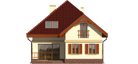 Rosalia G1  - Projekt domu Rozala G1 - elewacja tylna