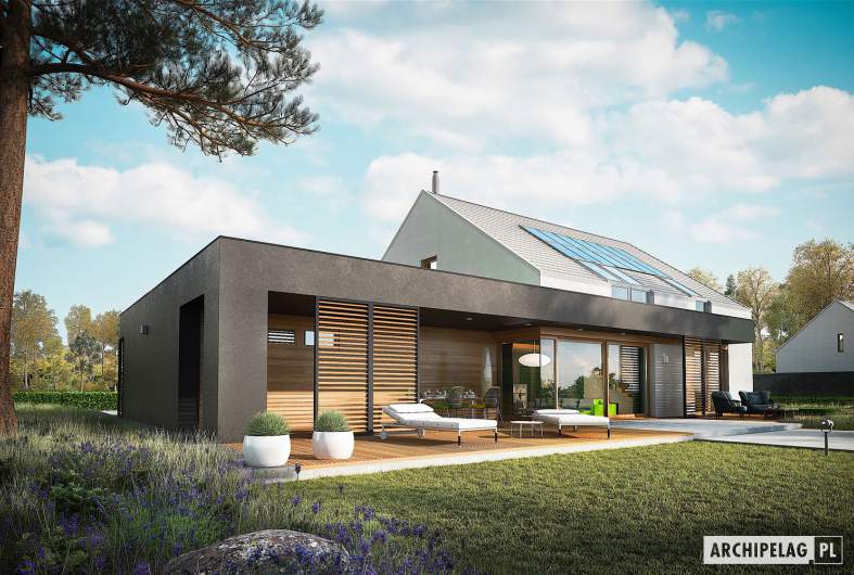 Projekt domu EX 18 G2 ENERGO PLUS - wizualizacja ogrodowa