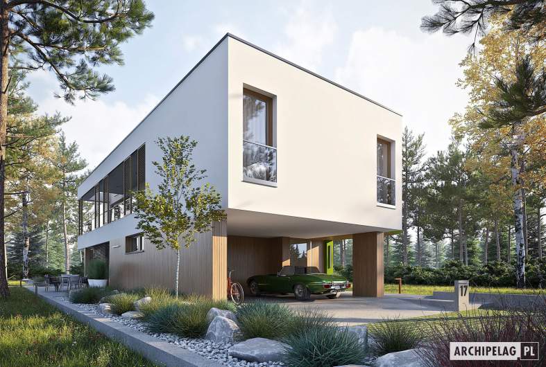 Projekt domu EX 17 W2 - wizualizacja frontowa