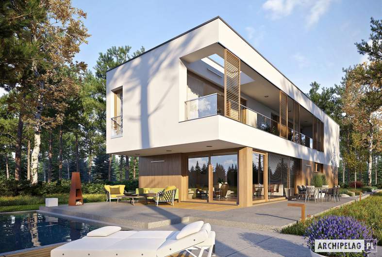 Projekt domu EX 17 W2 - wizualizacja ogrodowa