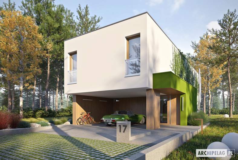 Projekt domu EX 17 W2 - wizualizacja frontowa