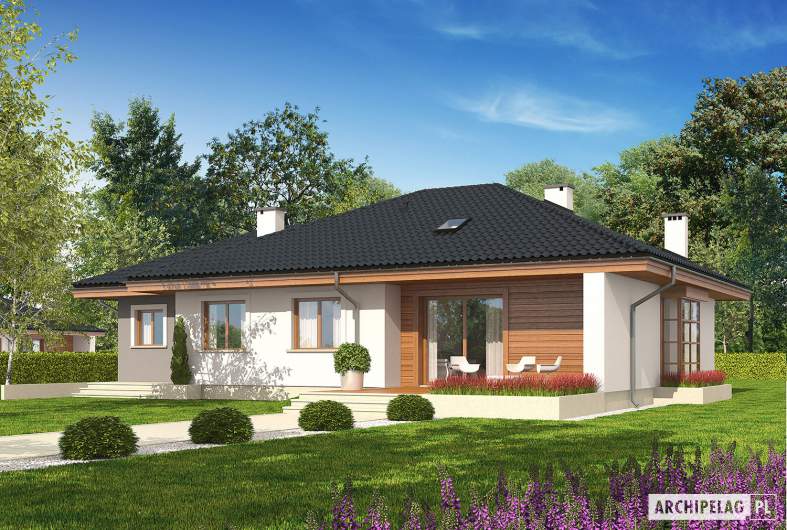 Projekt domu Franczi III G1 ECONOMIC (wersja A) - Projekty domów ARCHIPELAG - Franczi III G1 ECONOMIC (wersja A) - wizualizacja ogrodowa